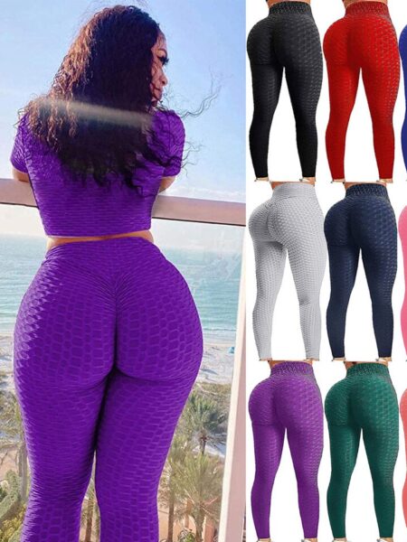 KIWI RATA Women High Waisted Ruched Butt Lifting Leggings Scrunch Textured Compression Yoga Pants Booty Workout Tights