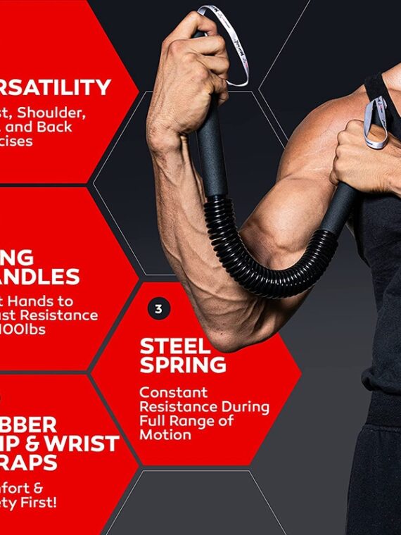 Arm Training Chest Strength Spring Power Twister Bar Arm Workout Triceps Equipment Power Wrist Fitness Muscle Exercise Rod