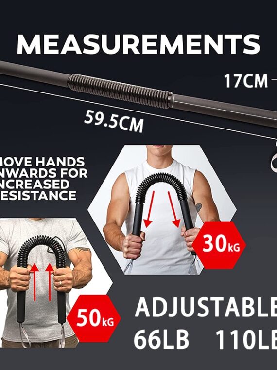 Arm Training Chest Strength Spring Power Twister Bar Arm Workout Triceps Equipment Power Wrist Fitness Muscle Exercise Rod