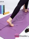 TPE Yoga Double Layer Non-Slip Mat Yoga Exercise Pad with Position Line For Fitness Gymnastics and Pilates