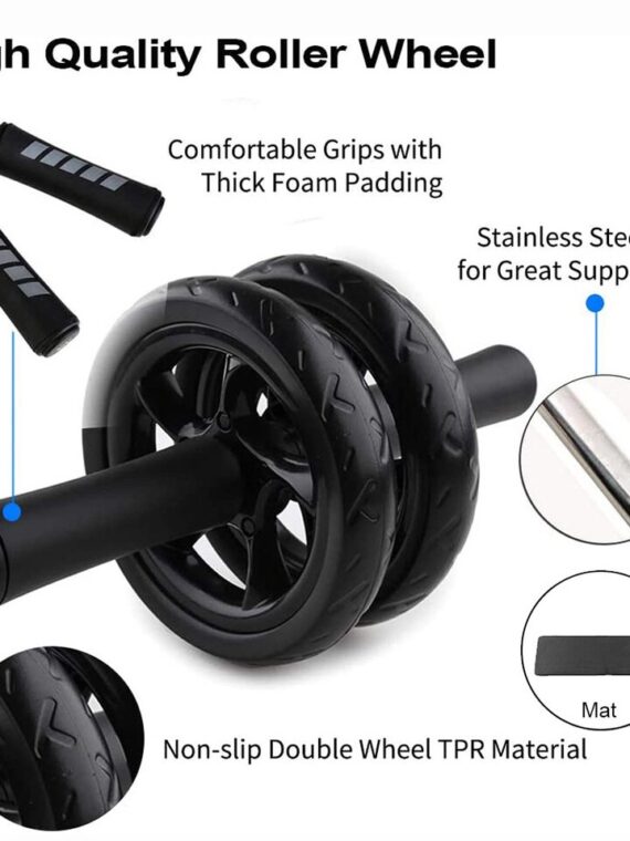 AB Roller Non-slip 15CM Tire Pattern Fitness Gym Exercise Abdominal Wheel Roller