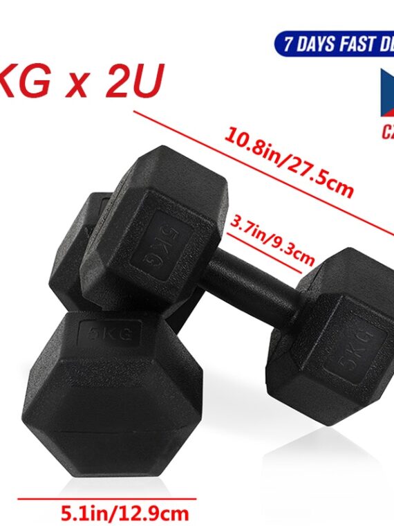 Hexagon Dumbbells Gym Weights for Exercise Dumbbell Gym Equipment Fitness Equipment 5-10kg Set of 2 Units Dropshipping