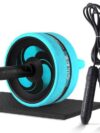 2 in 1 Ab Roller & amp;Jump Rope No Noise Abdominal Wheel Ab Roller with Mat For Arm Waist Leg Exercise Gym Fitness Equipment