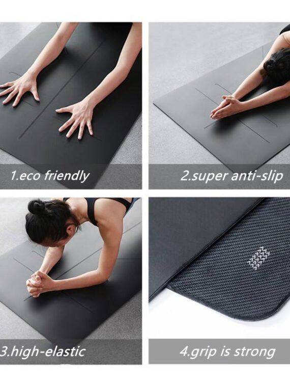 5MM Thick Eco-Friendly Natural Rubber PU Yoga mat on Slip Exercise  Fitness Mat Yoga Pilates Gym home Equipment