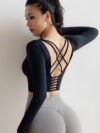 Long Sleeve Gym Yoga Sports Crop Top