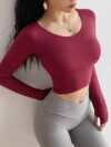 Long Sleeve Gym Yoga Sports Crop Top