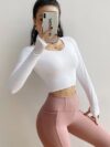 Long Sleeve Gym Yoga Sports Crop Top