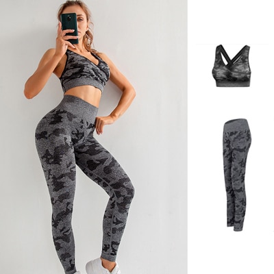 Camo Gym Set Women Tracksuit