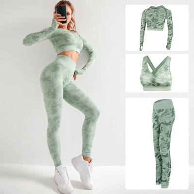 Camo Gym Set Women Tracksuit