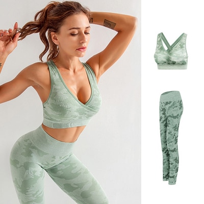 Camo Gym Set Women Tracksuit