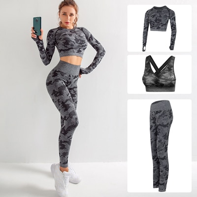 Camo Gym Set Women Tracksuit