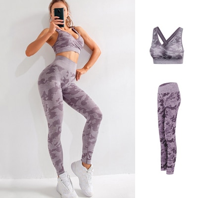 Camo Gym Set Women Tracksuit