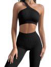 Sexy One Shoulder Sports Bra Yoga Two Piece