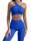 Sexy One Shoulder Sports Bra Yoga Two Piece